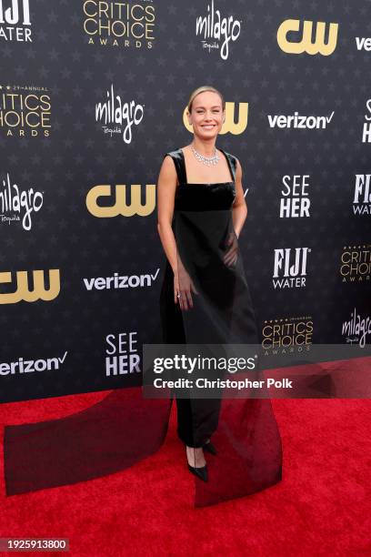 Brie Larson at The 29th Critics' Choice Awards held at The Barker Hangar on January 14, 2024 in Santa Monica, California.