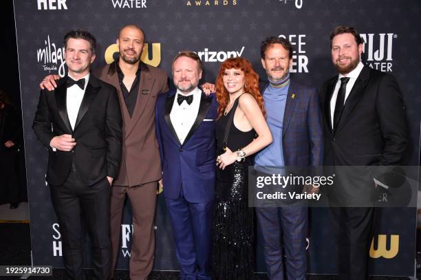 Ben LeClair, Cord Jefferson, Rian Johnson, Natasha Lyonne, Ram Bergman and Nikos Karamigios at The 29th Critics' Choice Awards held at The Barker...