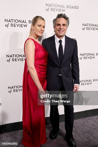 Sunrise Coigney and Mark Ruffalo attend the 2024 National Board of Review Gala at Cipriani 42nd Street on January 11, 2024 in New York City.