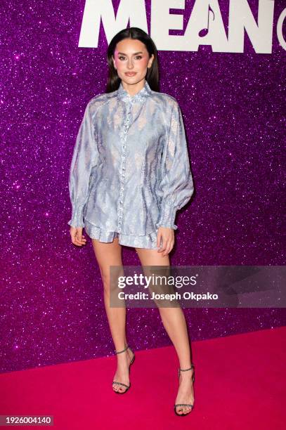 Amber Davies attends the UK Gala Screening of "Mean Girls" at Ham Yard Hotel on January 11, 2024 in London, England.