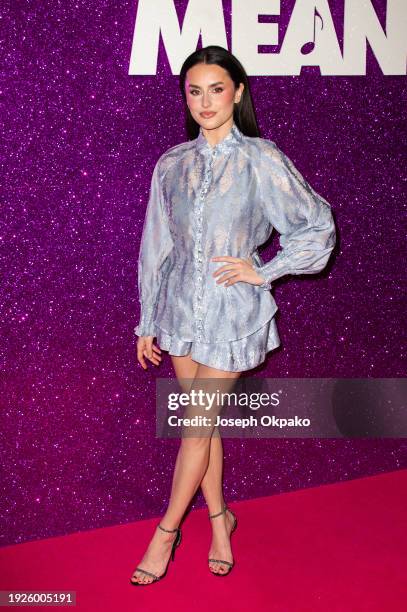 Amber Davies attends the UK Gala Screening of "Mean Girls" at Ham Yard Hotel on January 11, 2024 in London, England.