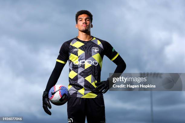 Alex Paulsen poses during a Wellington Phoenix A-League training session at NZCIS on January 12, 2024 in Wellington, New Zealand.