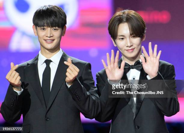 Minho and Key of SHINee attend SBS Music Awards at Inspire Arena in Jung-gu on December 25 , 2023 in Incheon, South Korea