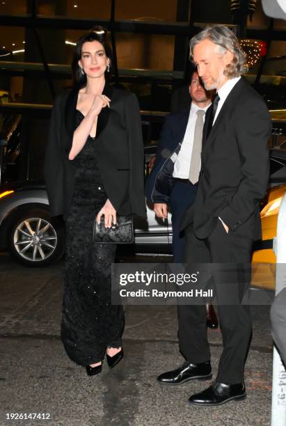 Anne Hathaway and Adam Shulman attends the 2024 National Board of Review Gala at Cipriani 42nd Stree on January 11, 2024 in New York City.