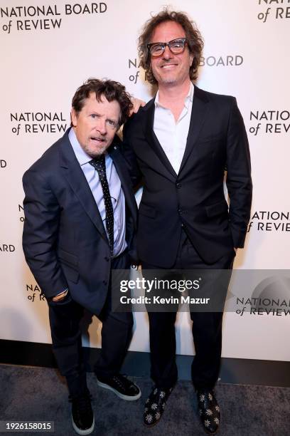 Michael J. Fox and Davis Guggenheim attend the National Board Of Review 2024 Awards Gala at Cipriani 42nd Street on January 11, 2024 in New York City.