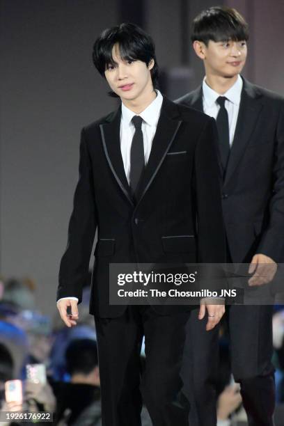 Taemin and Minho of SHINee attend SBS Music Awards at Inspire Arena in Jung-gu on December 25 , 2023 in Incheon, South Korea