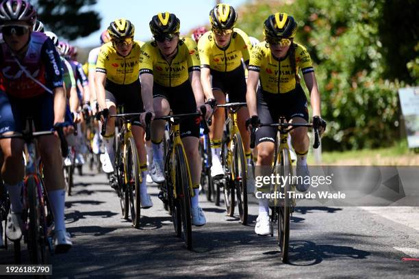 Nienke Veenhoven of The Netherlands and Team Visma / Lease A Bike competes during the 8th Santos Women's Tour Down Under 2024, Stage 1 a 93.9km stage...