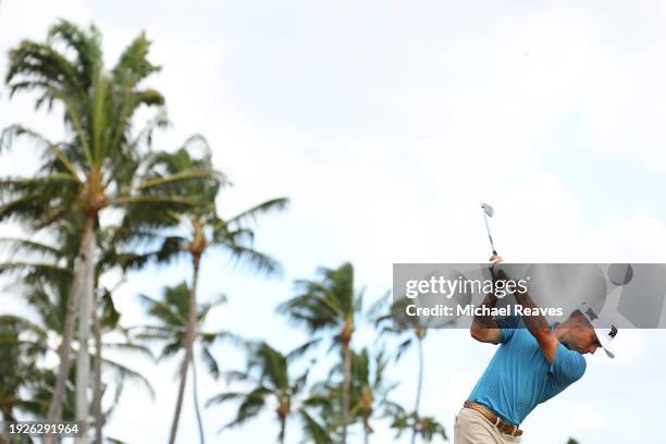 Eric Cole of the United States during plays a shot on the 11th hole the first round of the Sony Open in Hawaii at Waialae Country Club on January 11,...