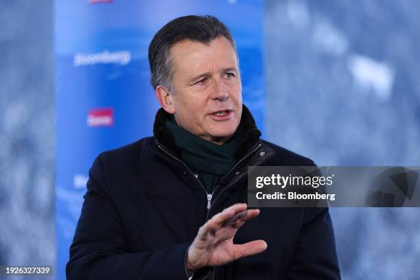 Philipp Hildebrand, vice chairman of Blackrock Inc., during a Bloomberg Television interview ahead of the World Economic Forum in Davos, Switzerland,...