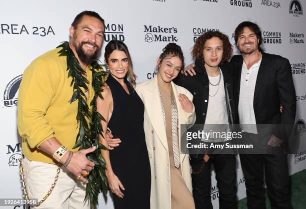 Jason Momoa, Nikki Reed, Lola Iolani Momoa, Nakoa-Wolf Momoa and Ian Somerhalder attend the Los Angeles special screening of "Common Ground" at...