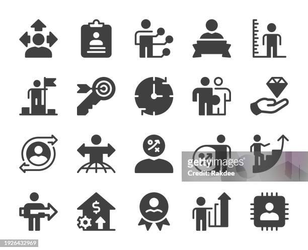 personal growth - icons - anticipation icon stock illustrations