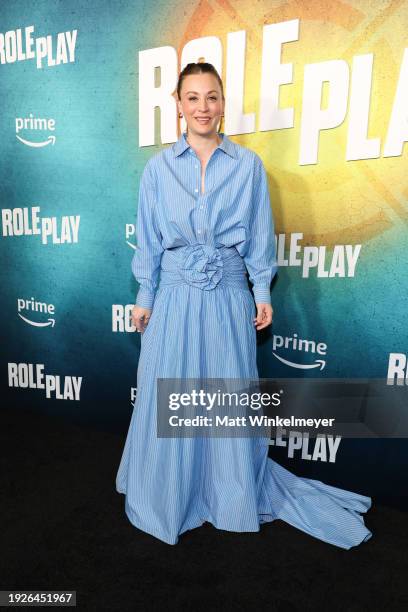 Kaley Cuoco attends the Los Angeles special screening of Prime's "Role Play" at Culver Theater on January 11, 2024 in Culver City, California.