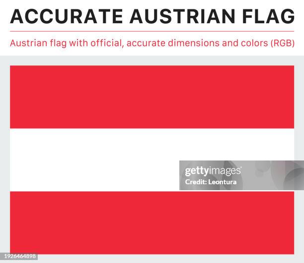 austrian flag (official rgb colors, official specifications) - austria flag vector stock illustrations