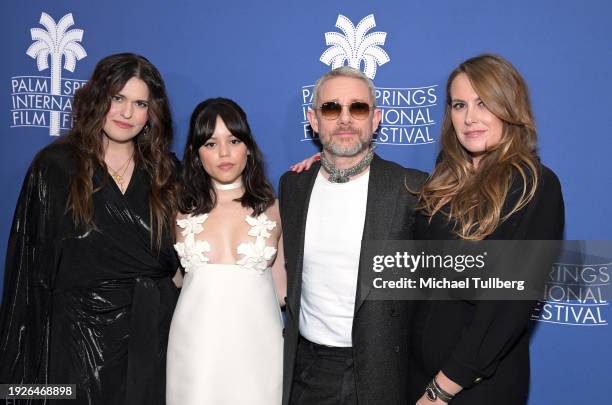 Writer/director Jade Halley Bartlett, actress Jenna Ortega, actor Martin Freeman and producer Mary-Margaret Kunze attend the world premiere screening...