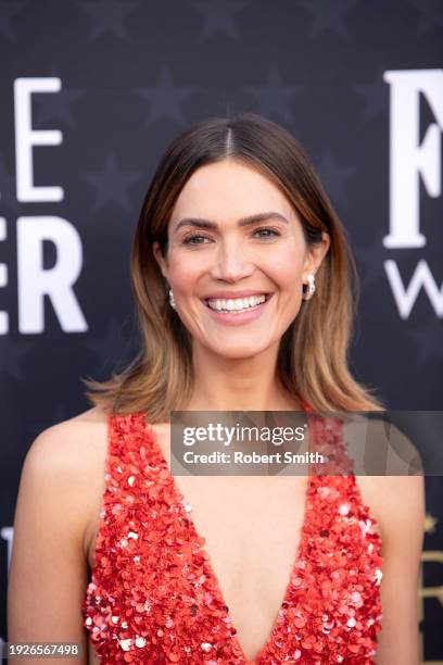 Mandy Moore attends the 29th Annual Critics Choice Awards at Barker Hangar on January 14, 2024 in Santa Monica, California.