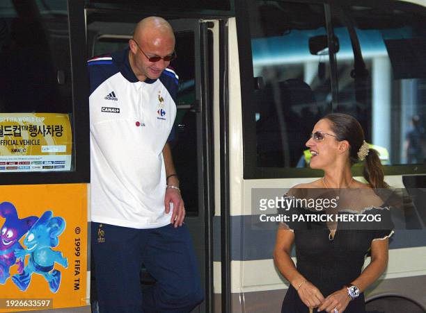 French defender Frank Leboeuf and his wife Betty arrive at the Sheraton Hotel 02 June 2002 in Seoul for a lunch with the French squad. Midfielder...