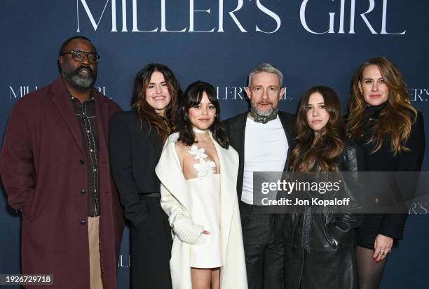 Bashir Salahuddin, Jade Bartlett, Jenna Ortega, Martin Freeman, Gideon Adlon and Mary-Margaret Kunze attend the screening of "Miller's Girl" at the...