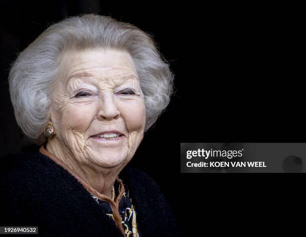 Princess Beatrix of the Netherlands arrives at the Royal Palace arrive at the Royal Palace for the traditional New Year's reception in Amsterdam, on...