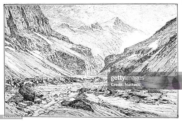vénéon valley - french alps stock illustrations