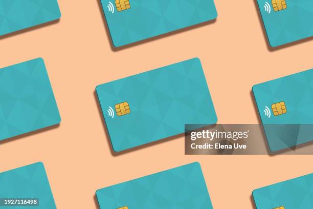 Credit cards pattern for mockup. 3D Rendering.
