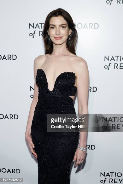 Anne Hathaway attends the 2024 National Board of Review Gala at Cipriani 42nd Street on January 11, 2024 in New York City.