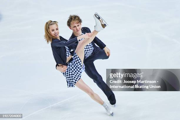 Milla Ruud Reitan and Nikolaj Majorov of Sweden compete in the Ice Dance Rhythm Dance during the ISU European Figure Skating Championships at...