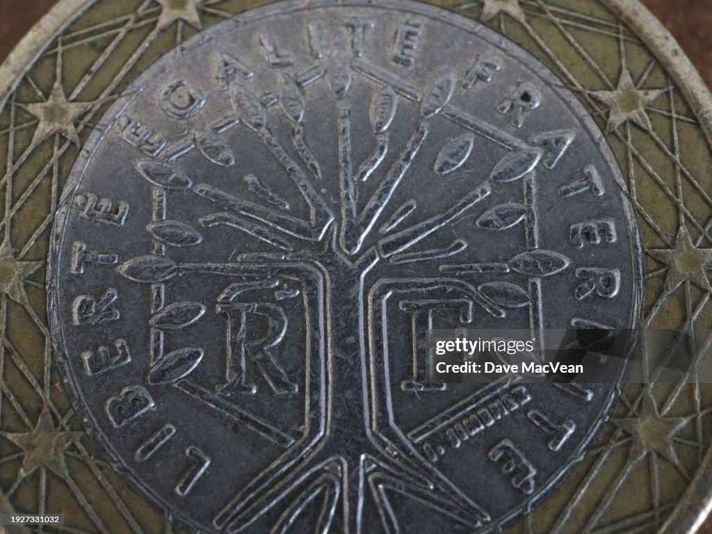 Exquisite Detail of French 1 Euro Coin