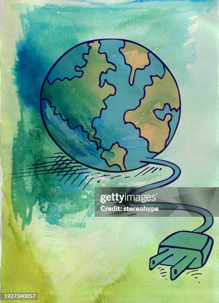rechargeable planet - global-powerpoint-background stock illustrations