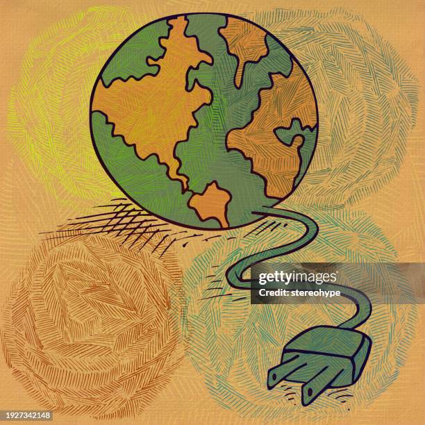 earth plug - global-powerpoint-background stock illustrations