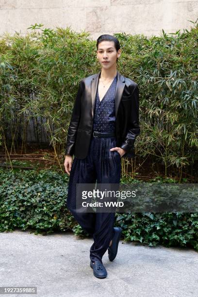 Raul at Giorgio Armani Men's Fall 2024 as part of Milan Men's Fashion Week held on January 15, 2024 in Milan, Italy.