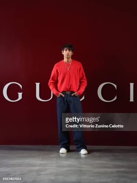 Diego Calva attends the Gucci Ancora Fashion Show during Milan Fashion Week Menswear Fall/Winter 2024-2025 on January 12, 2024 in Milan, Italy.