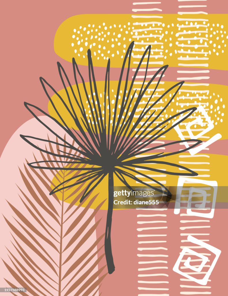 Tropische Hintergrundvorlage im Boho-Stil