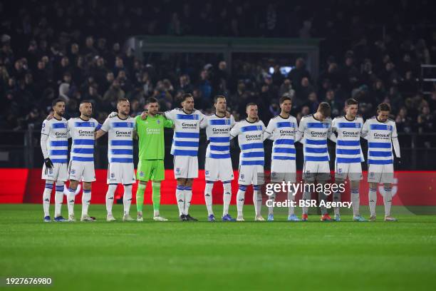 Minute silence before the match because of the passing away of Henk Zwijnenberg during the Dutch Eredivisie match between PEC Zwolle and SC...