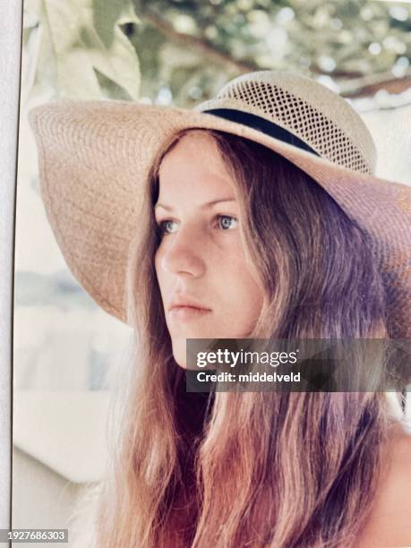 beautiful young woman in the seventies - 1970 portrait stock pictures, royalty-free photos & images