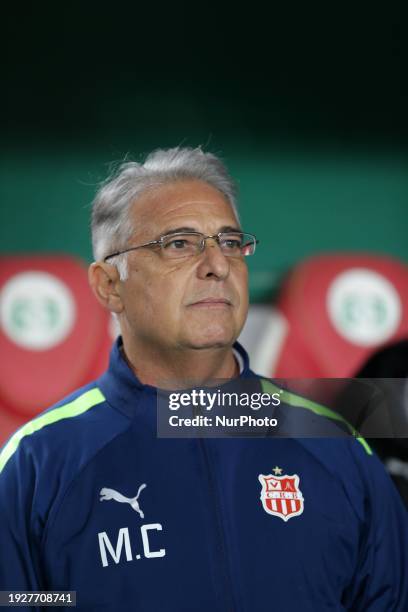 Belouizdad coach Marcos Paqueta is reacting during the football match between CR Belouizdad and MC Alger on the 13th day of the Algerian Ligue 1...