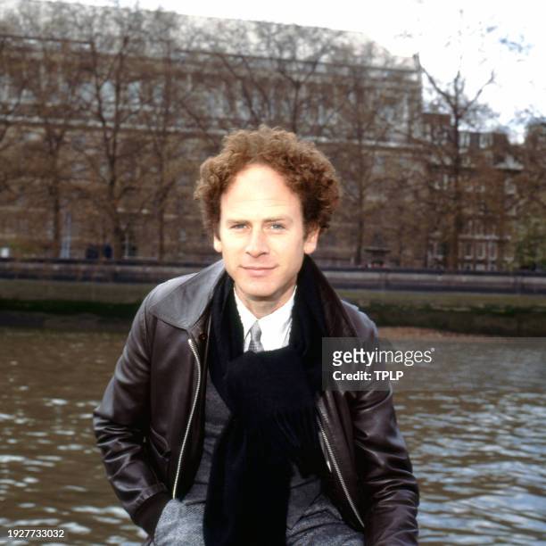 Portrait of American Pop singer and actor Art Garfunkel on a boat on the Themes, London, England, May 6, 1979.