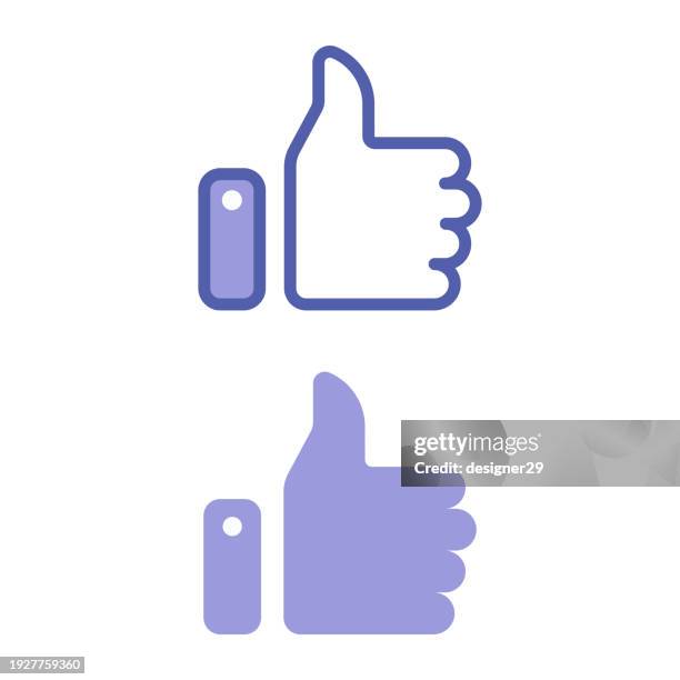 stockillustraties, clipart, cartoons en iconen met like button icon vector design. - duim