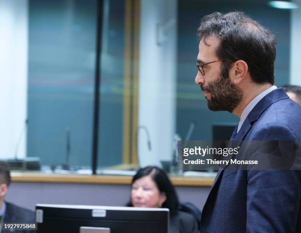 Dutch Minister of Finance, Steven van Weyenberg arrives for an Eurogroup meeting in the Europa building, the EU Council headquarter on January 15,...