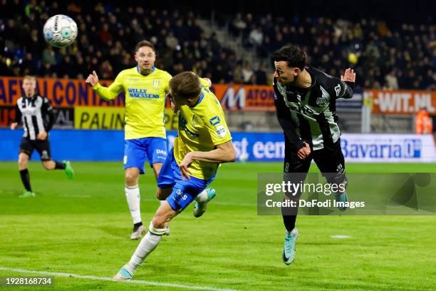 Mario Engels of Heracles Almelo scores the 1-2 scores the 1-2 during the Dutch Eredivisie match between RKC Waalwijk and Heracles Almelo at...