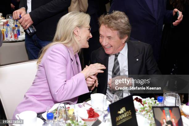 Meryl Streep and Martin Short with FIJI Water at The AFI Awards Luncheon 2023 at Four Seasons Hotel Los Angeles at Beverly Hills on January 12, 2024...