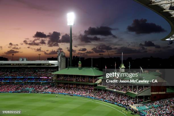 General view during the BBL match between Sydney Sixers and Sydney Thunder at Sydney Cricket Ground on January 12, 2024 in Sydney, Australia.