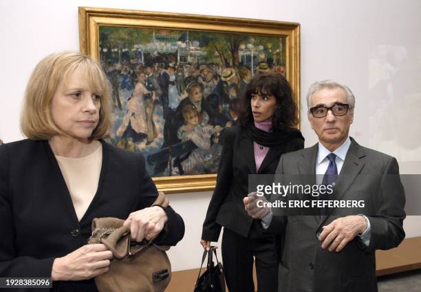 Director Martin Scorsese , his wife Barbara De Fina and Sophie Renoir, granddaughter of French director Jean Renoir, stand in front of Auguste...