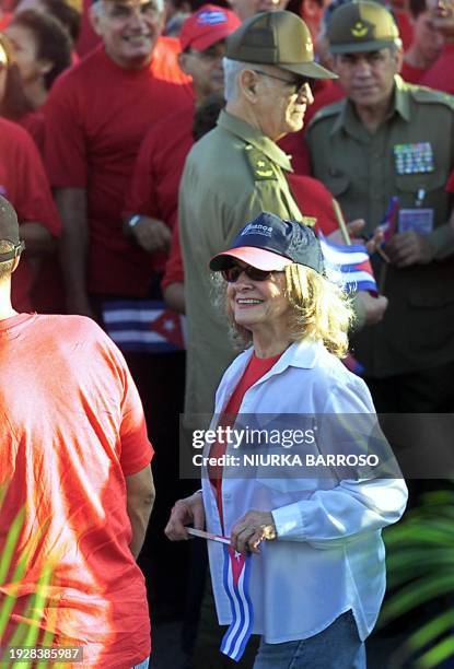 Dalia Soto del Valle, wife of Cuban President Fidel Castro arrives 01 May, 2004 at the Revolution Square in Havana to participate in the traditional...