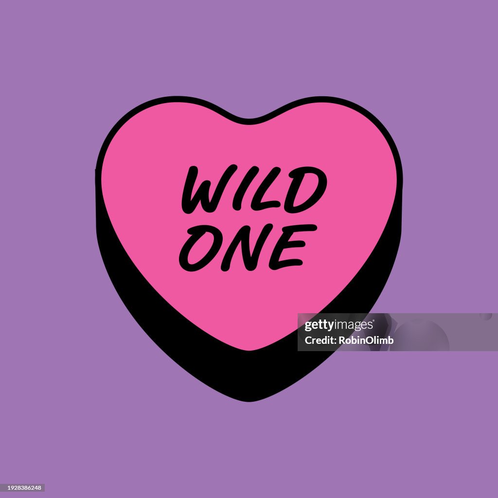 Wild OneCuore Grafico Rosa Caldo