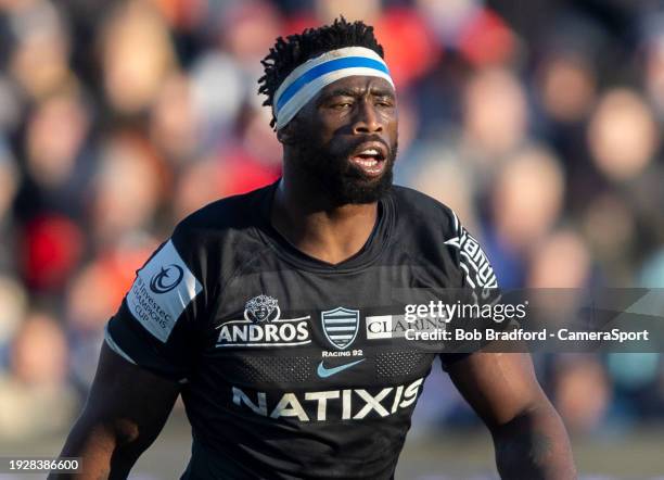 Racing 92's Siya Kolisi during the Investec Champions Cup match between Bath Rugby and Racing 92 at Recreation Ground on January 14, 2024 in Bath,...