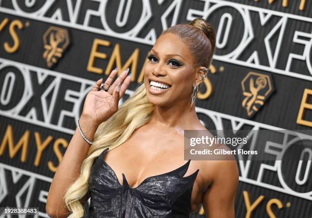 Laverne Cox at the 75th Primetime Emmy Awards held at the Peacock Theater on January 15, 2024 in Los Angeles, California.