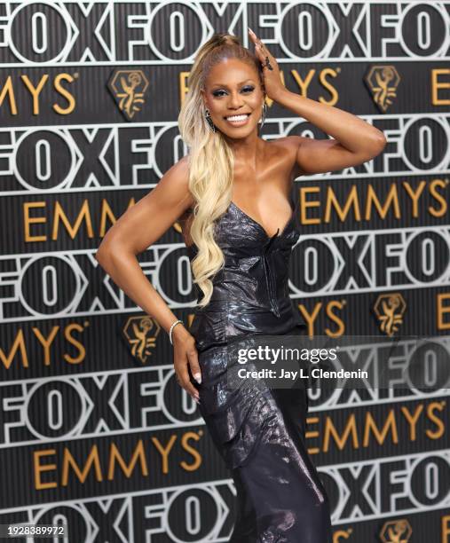 Los Angeles, CA Laverne Cox arriving at the 75th Primetime Emmy Awards at the Peacock Theater in Los Angeles, CA, Monday, Jan. 15, 2024.
