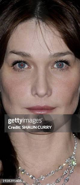 Wife of French President Nicolas Sarkozy, Carla Bruni-Sarkozy, attends a Banquet at the Guildhall in central London, on March 27 for. France and...