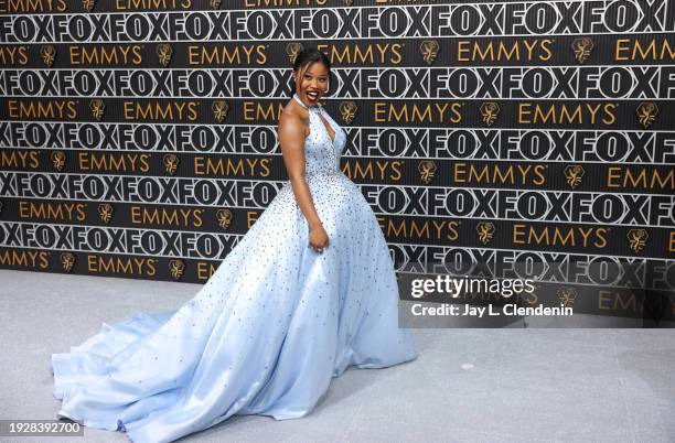 Los Angeles, CA Dominique Fishback arriving at the 75th Primetime Emmy Awards at the Peacock Theater in Los Angeles, CA, Monday, Jan. 15, 2024.