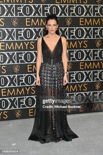 Riley Keough at the 75th Primetime Emmy Awards held at the Peacock Theater on January 15, 2024 in Los Angeles, California.